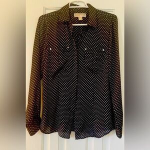 Silky MK Blouse with Silver Details